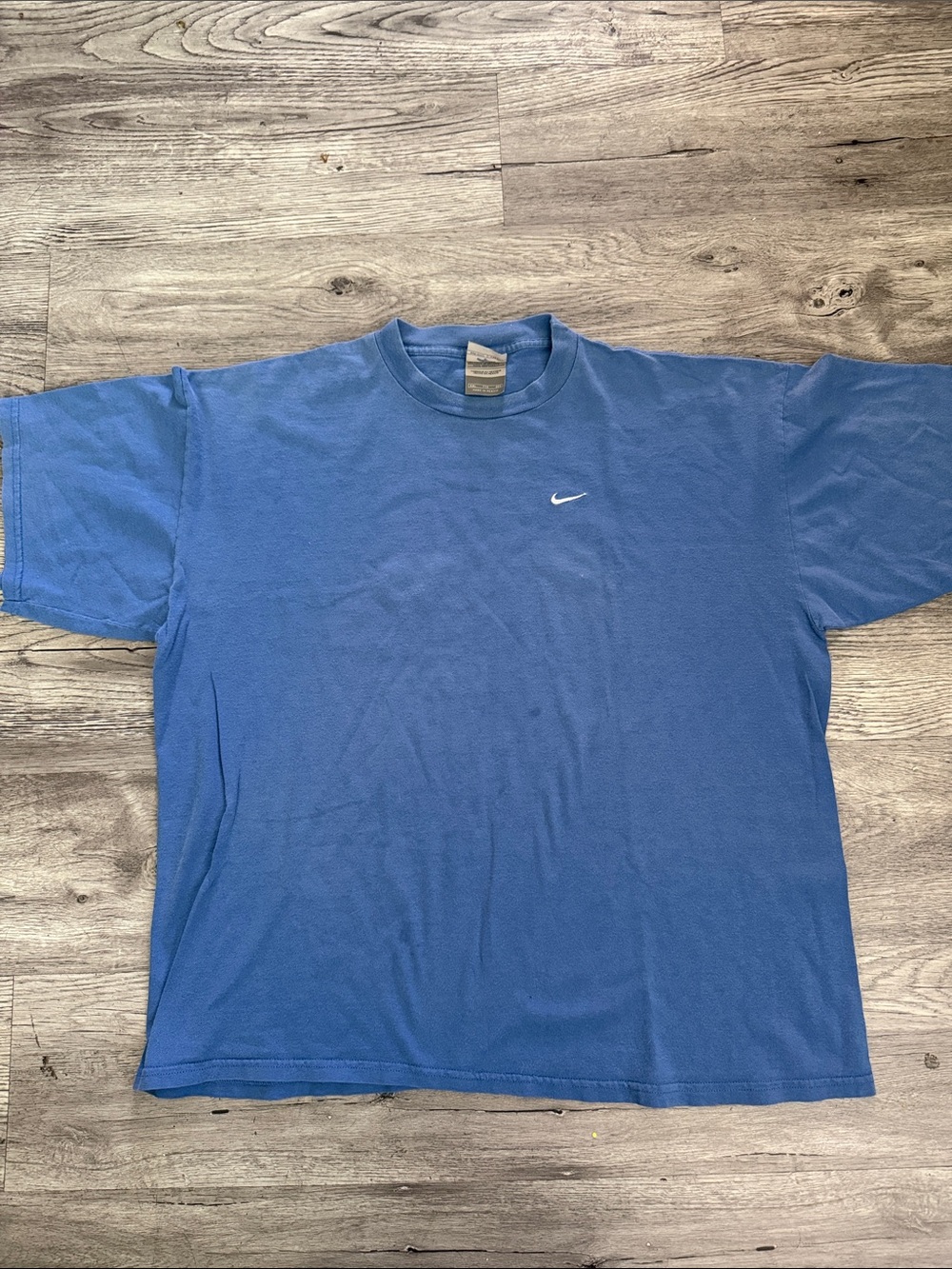 Vintage Nike Men’s Light Blue Short-Sleeve Tee with White Swoosh